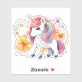 Blume von Einhorn-Anime Aufkleber (Blatt)