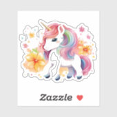 Blume von Einhorn-Anime Aufkleber (Blatt)