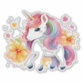 Blume von Einhorn-Anime Aufkleber (Vorderseite)