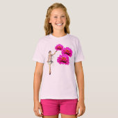 Blume von Fairy und Rosa Zinnia T-Shirt (Vorne ganz)