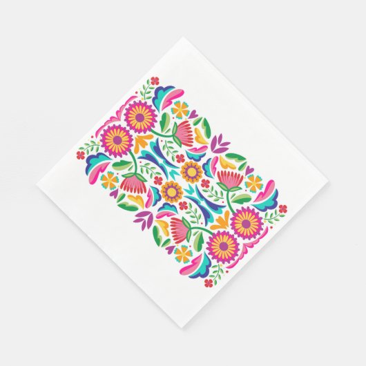 Blume von Fiesta in farbenfrohen Farben Serviette (Ecke)