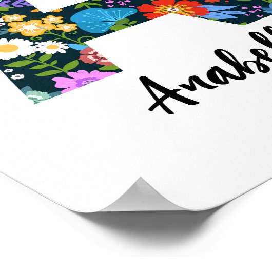 Blume von Folkart Monogramm Letter A Print Poster (Ecke)