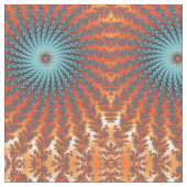 Blume von Funky Turquoise und Orange Spiral Frakta Stoff (Nahaufnahme)