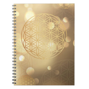 Blume von Gold in Glitzern Notizblock