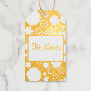 Blume von Gold und Weiß Geschenkanhänger