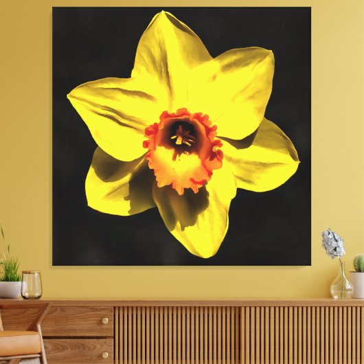 Blume von Graugelb-affodil Leinwanddruck (Insitu (Wohnzimmer))