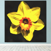 Blume von Graugelb-affodil Leinwanddruck (Insitu (Holzboden))