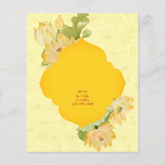 Blume von Haldi pithi gelb lotus (Rückseite)