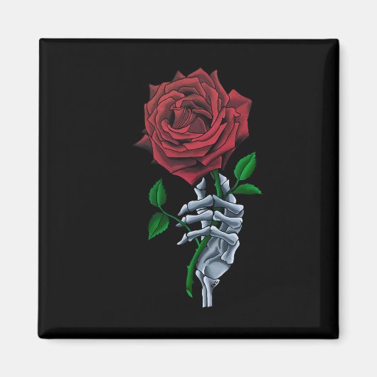 Blume von Hand Rote Rose Magnet (Vorne)