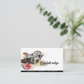 Blume von handbemalten Reisekameras Visitenkarte (Stehend Vorderseite)