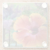 Blume von Hibisken, Ölgemälde von Sherry Shedenhel Glasuntersetzer (Rückseite)