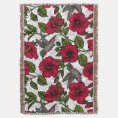 Blume von Hibisken und Kolibri Decke (Vorderseite Vertikal)