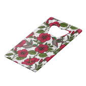 Blume von Hibisken und Kolibri Geldbeutel Flaschenöffner (Rückseite Schrägansicht)