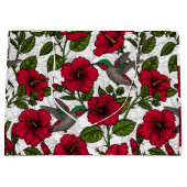 Blume von Hibisken und Kolibri Große Geschenktüte (Vorderseite)