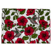 Blume von Hibisken und Kolibri Große Geschenktüte (Rückseite)