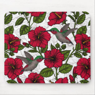 Blume von Hibisken und Kolibri Mousepad