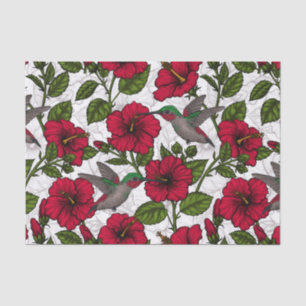 Blume von Hibisken und Kolibri Seidenpapier