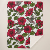 Blume von Hibisken und Kolibri Sherpadecke (Vorderseite)