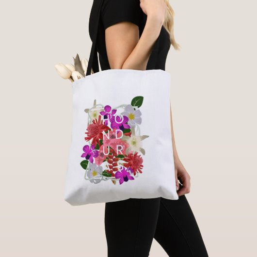 Blume von Honduras Word Art Honduras Tasche (Von Nahem)