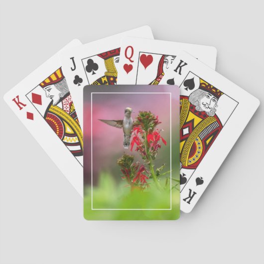 Blume von Humingvogel und Kardinal Spielkarten (Rückseite)