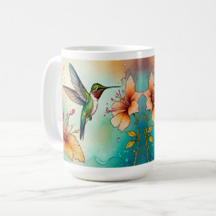 Blume von Humingvögeln personalisieren Kaffeetasse