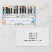 Blume von Klavier und Aquarellen Visitenkarte (Vorne/Hinten)