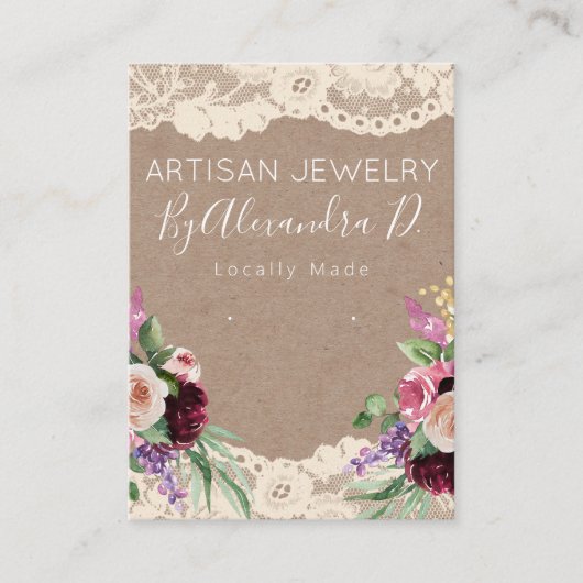 Blume von Lace Kraft Handgefertigte Schmuckstücke Visitenkarte (Vorderseite)