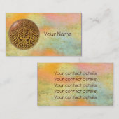 Blume von Leben-/Blume-DES Lebens - Ballgittergold Visitenkarte (Vorne/Hinten)