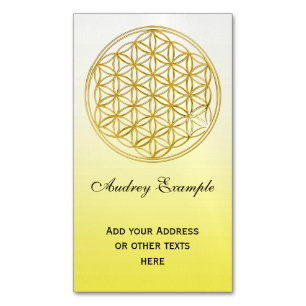 Blume von Leben-/Blume-DES Lebens - Gold Magnetische Visitenkarte