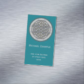 Blume von Leben-/Blume-DES Lebens - Knopf IX Magnetische Visitenkarte (Beispiel)