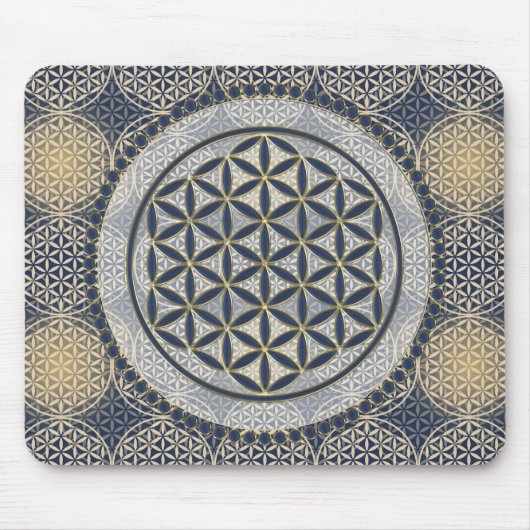 Blume von Leben-/Blume-DES Lebens - Knopf IX Mousepad (Vorne)