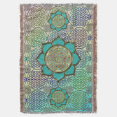 Blume von Leben-/Blume-DES Lebens - Lotos türkis Decke (Vorderseite Vertikal)