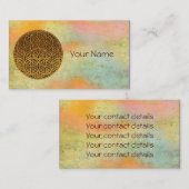 Blume von Leben-/Blume-DES Lebens - Medaillengold Visitenkarte (Vorne/Hinten)