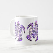 Blume von Leben-/Blume-DES Lebens - Schildkröte Kaffeetasse (Vorderseite Links)
