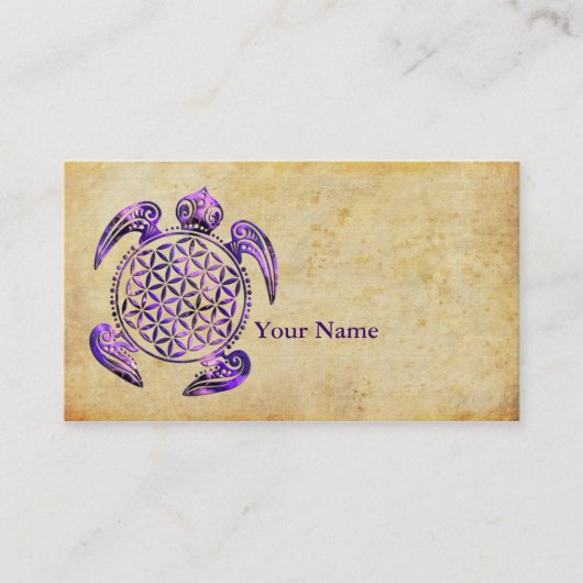 Blume von Leben-/Blume-DES Lebens - Schildkröte Visitenkarte (Vorderseite)