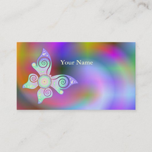 Blume von Leben-/Blume-DES Lebens - Schmetterling Visitenkarte (Vorderseite)