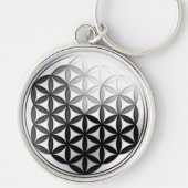 Blume von Leben-/Blume-DES Lebens silbernes Schlüsselanhänger (Vorne)