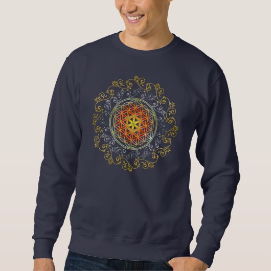 Blume von Leben-/Blume-DES Lebens - Verzierung IV Sweatshirt (Vorderseite)