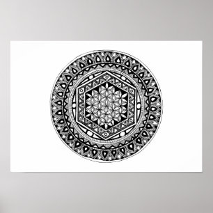 Blume von Leben Mandala Poster