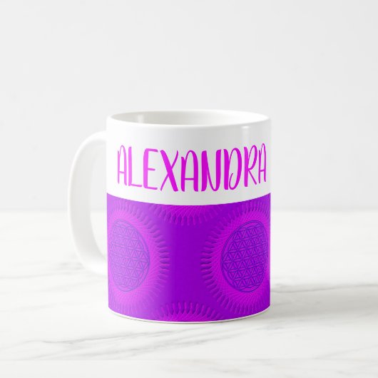Blume von Leben - Sonne - nahtloses Muster 3 Kaffeetasse (Vorderseite Links)