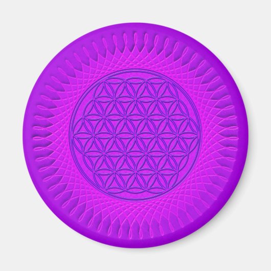 Blume von Leben - Sonne - nahtloses Muster 3 Magnet (Vorne)