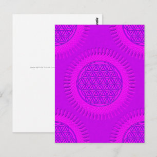 Blume von Leben - Sonne - nahtloses Muster 3 Postkarte