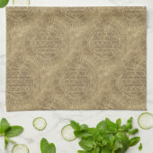 Blume von Leben - Sonne - nahtloses Muster 4 Geschirrtuch (Gefaltet)