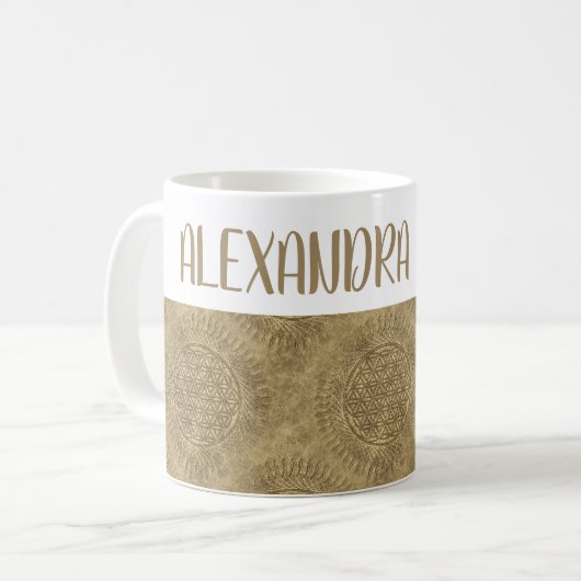 Blume von Leben - Sonne - nahtloses Muster 4 Kaffeetasse (Vorderseite Links)