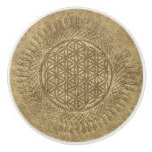 Blume von Leben - Sonne - nahtloses Muster 4 Keramikknauf (Vorderseite)