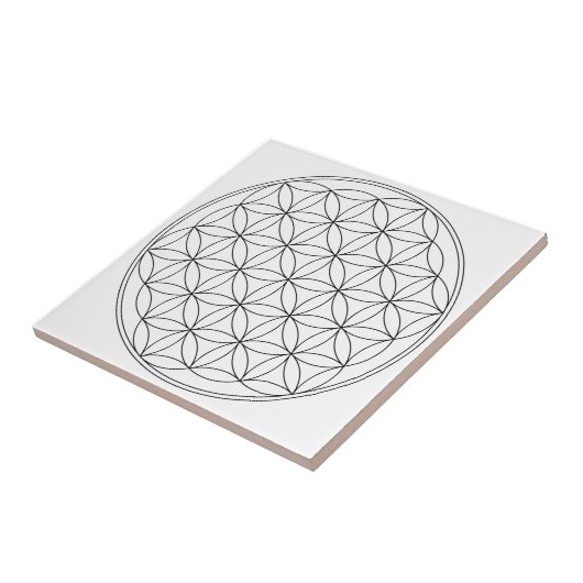 Blume von Leben-Weiß Fliese (Seite)