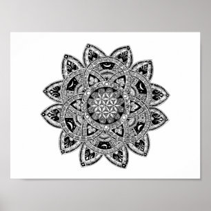 Blume von Leben zendoodle Poster