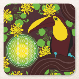 Blume von Lebendvogel Rechteckiger Pappuntersetzer