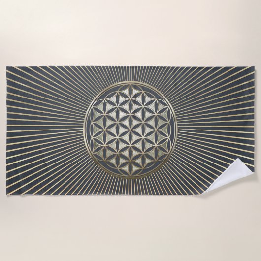 Blume von Lebenmetallischem geprägt Strandtuch (Vorderseite)