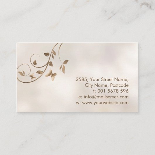 Blume von Lebensschmuck - Pastellgold Visitenkarte (Rückseite)